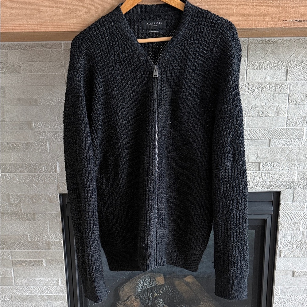 All Saints Vektarr  Zip Through Men’s Sweater